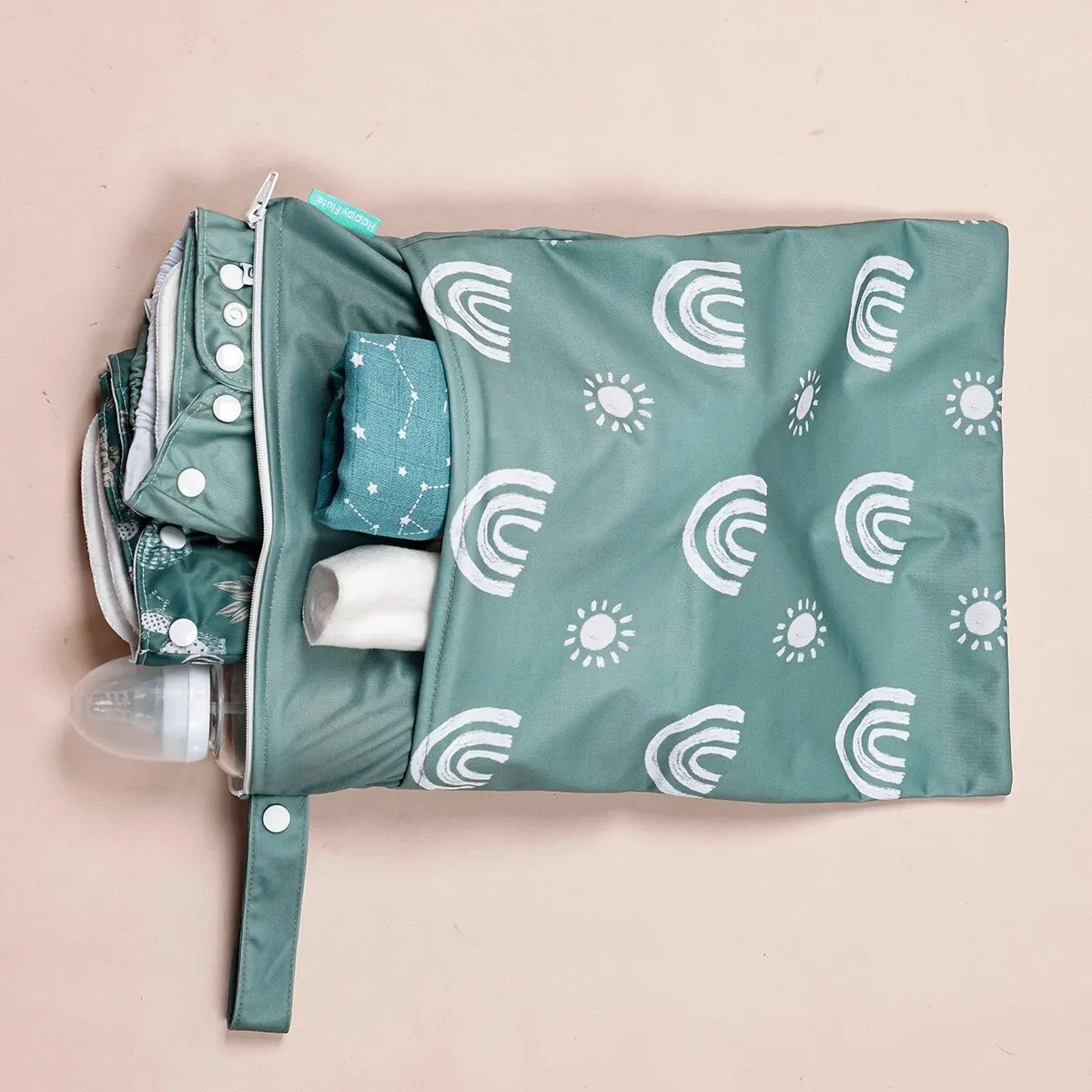 Bolsa de pañales impermeable de neopreno con cremalleras - imagen 3