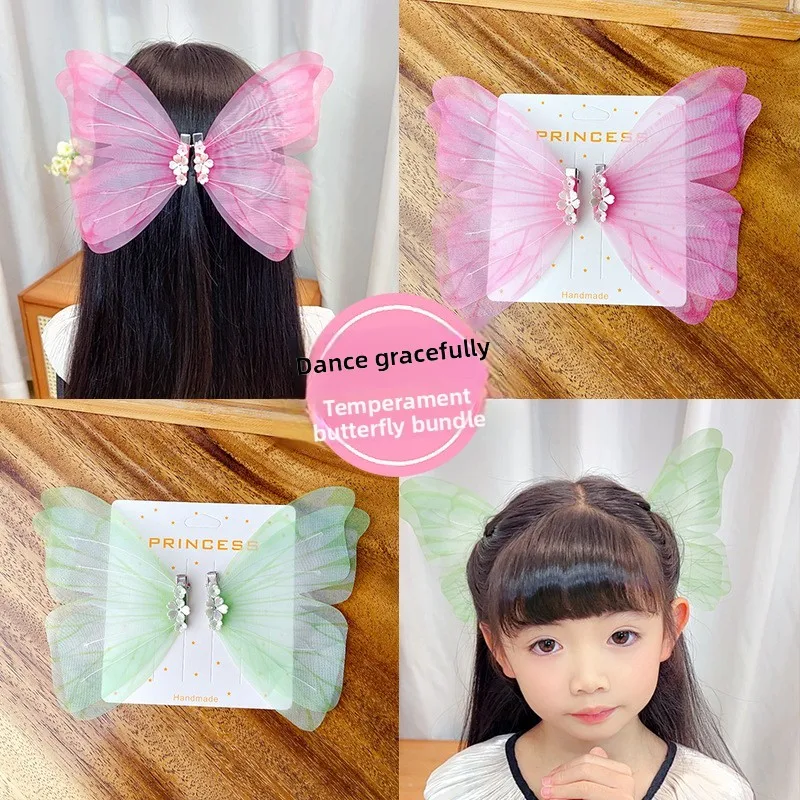 Súper Hada pinzas de cabello tul mariposa vintage para niñas - imagen 3