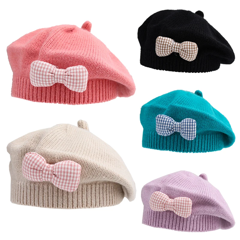 Gorro de invierno tejido con lazos princesa para bebé niña suave - imagen 4