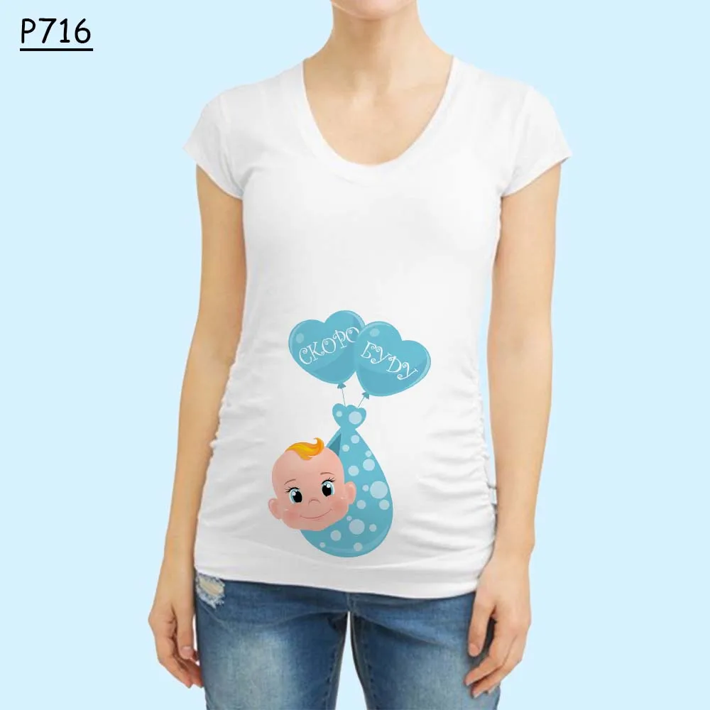 Camiseta de maternidad divertida con estampado de bebé - Top veraniego - imagen 3
