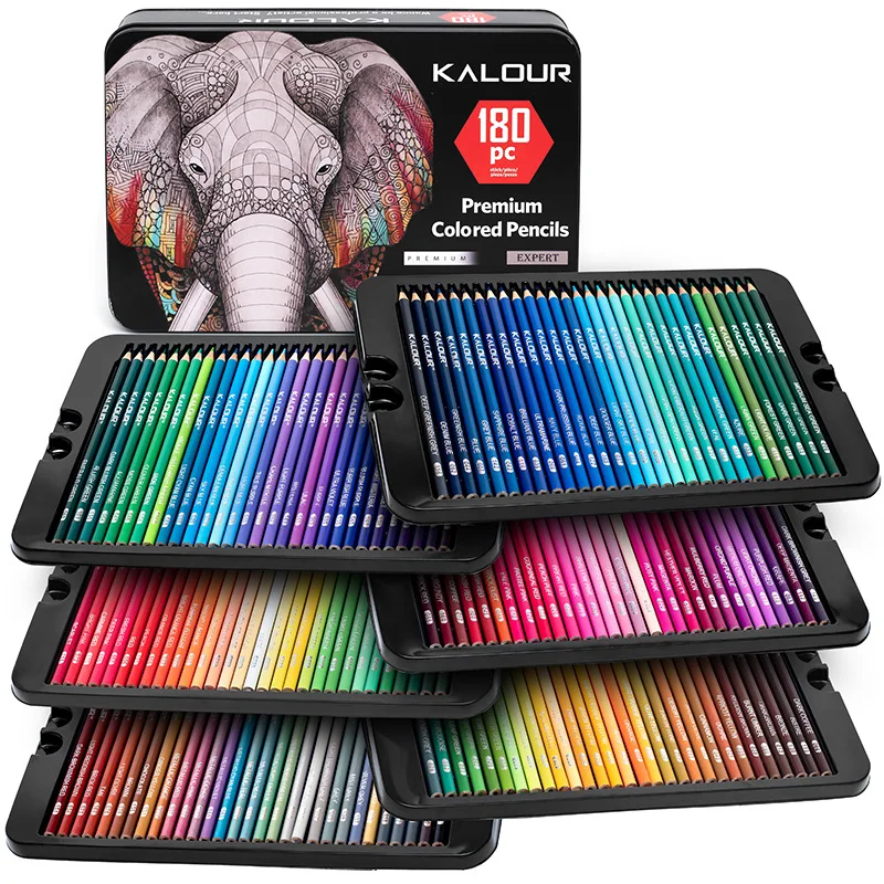 Lápices de colores aceitosos en caja metálica para arte escolar - imagen 3