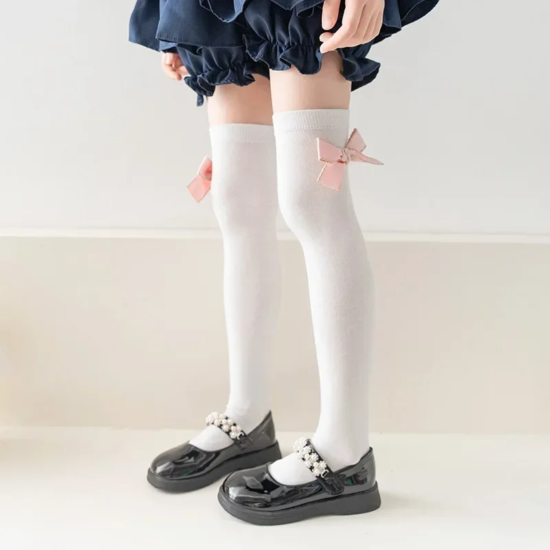 Medias Lolita con lazo para niña – Estilo invierno cálido y cómodo - imagen 4