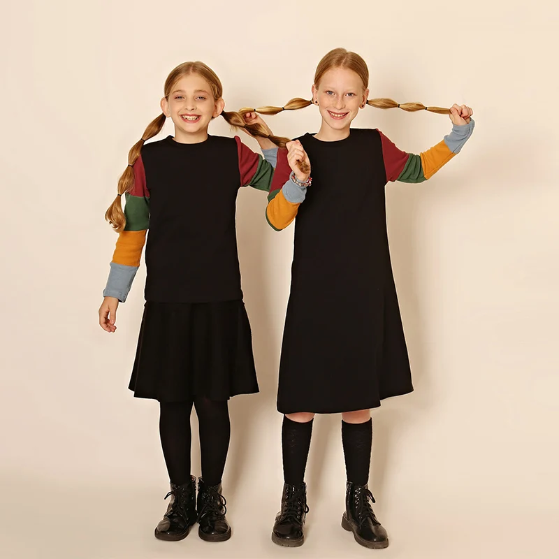 Vestido de algodón con manga de gofre para niña – Invierno - imagen 4