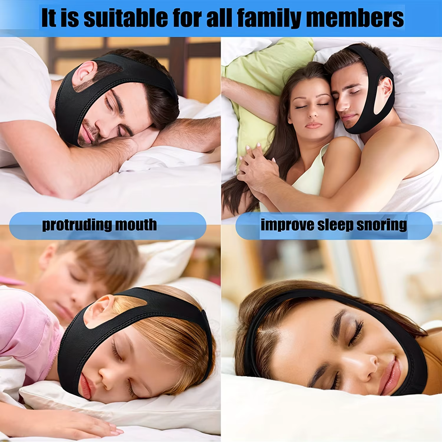 Correa antirronquidos bebé de neopreno para barbilla que mejora sueño - imagen 4