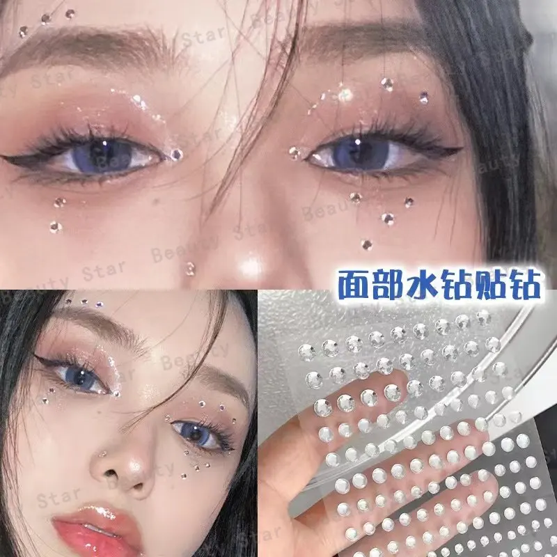 Pegatinas de diamantes autoadhesivas estilo cristal para maquillaje
