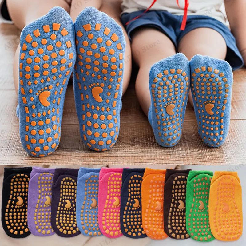 Calcetines antideslizantes de algodón para trampolín – Transpirables niños