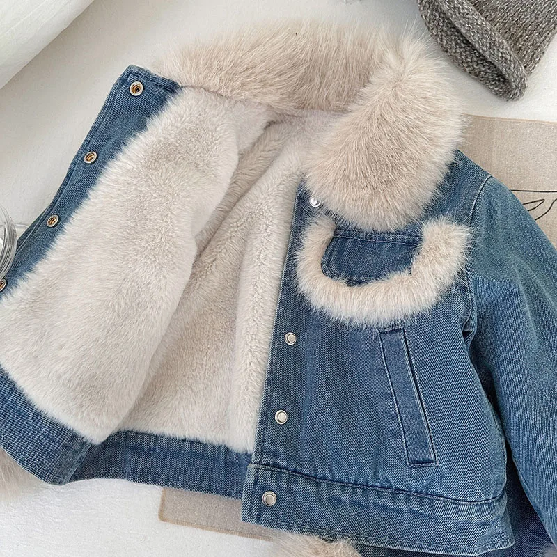 MILANCEL conjunto otoño niña chaqueta vaquera y falda para diario - imagen 3