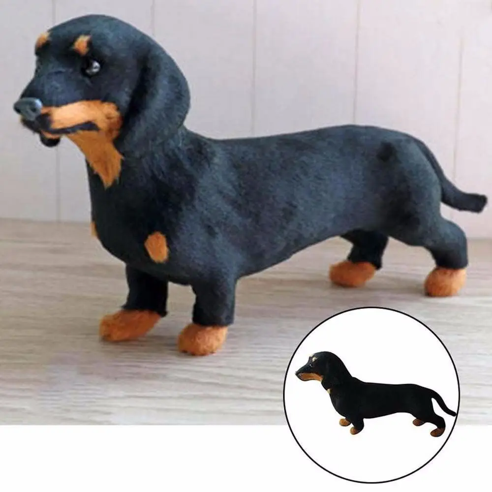 Peluche de perro salchicha realista hecho a mano para mascotas
