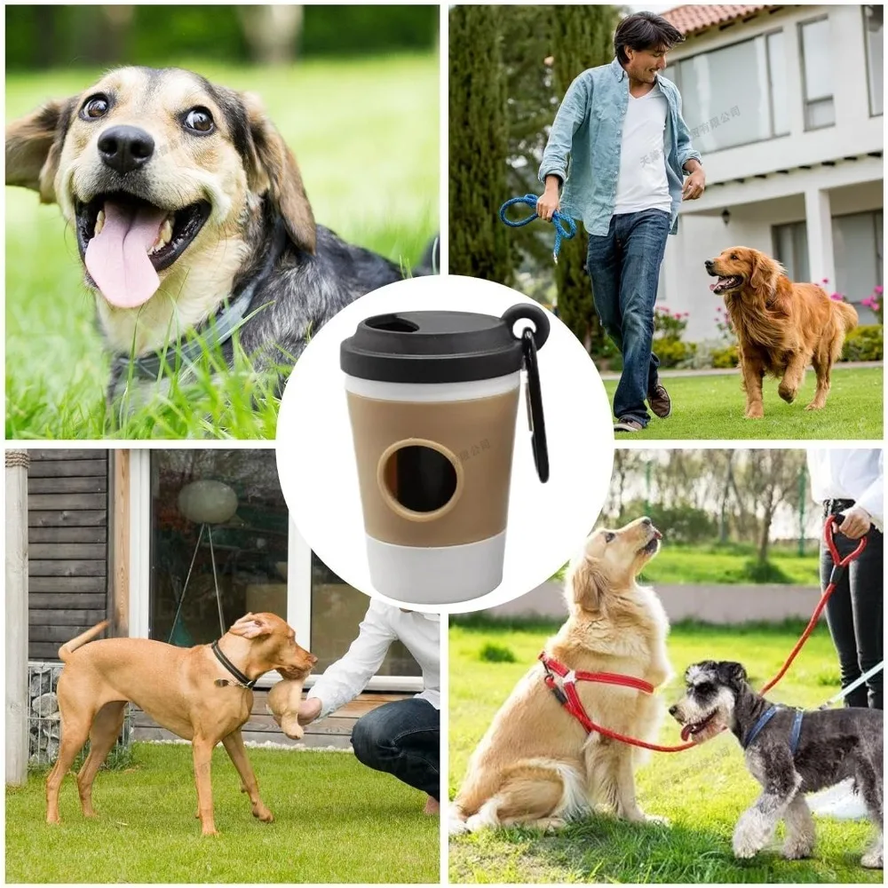 Dispensador de bolsas para perro tipo taza de café con mosquetón - imagen 4