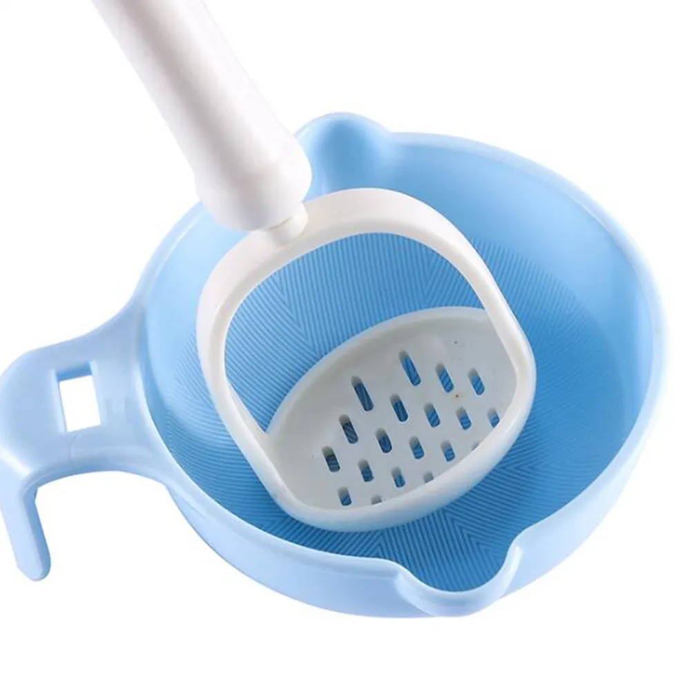 Triturador manual de alimentos para bebés en azul cielo - imagen 2