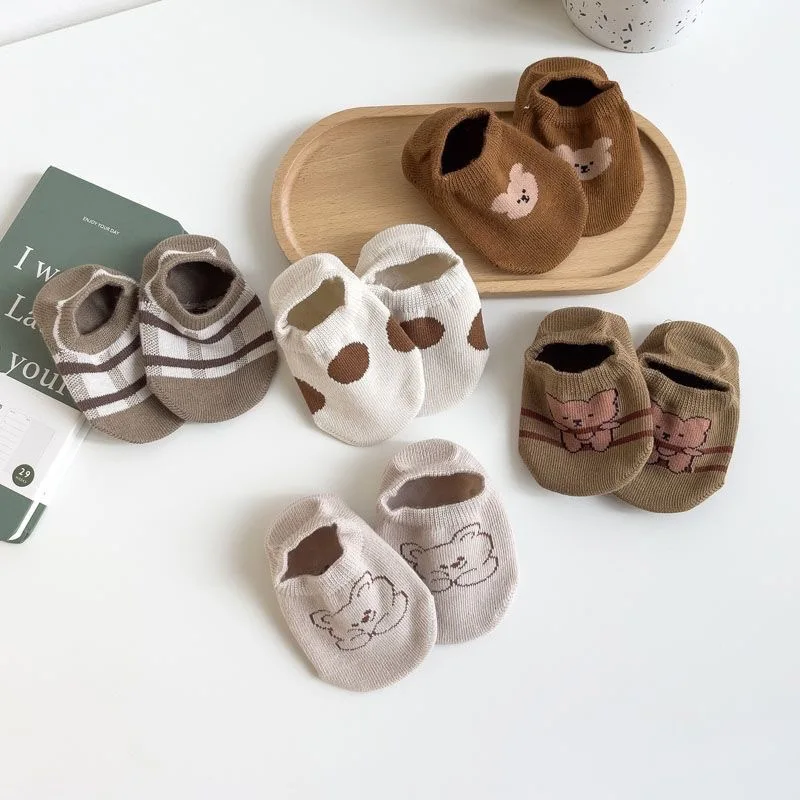 Calcetines antideslizantes bebé algodón oso kawaii unisex - imagen 4