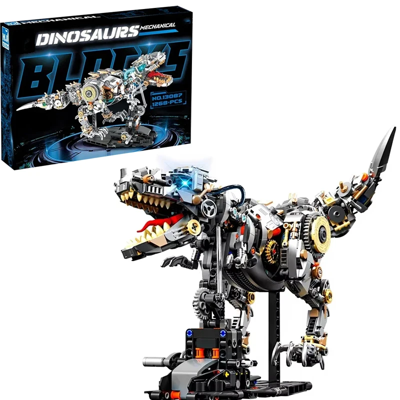 Juego de construcción dinosaurio T-Rex mecánico – Bloques educativos - imagen 2