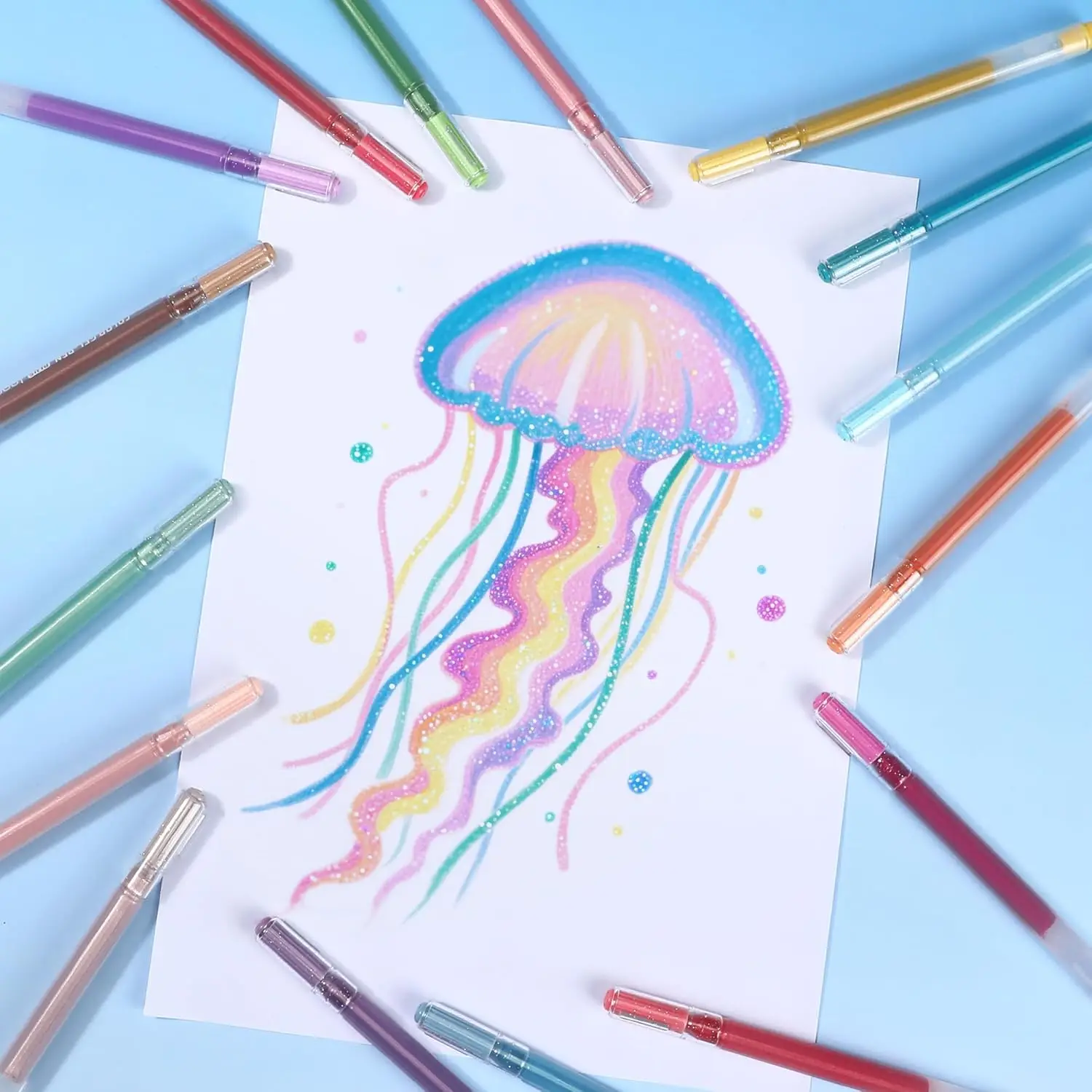 Bolígrafo de gel con purpurina para dibujar y colorear niños - imagen 2