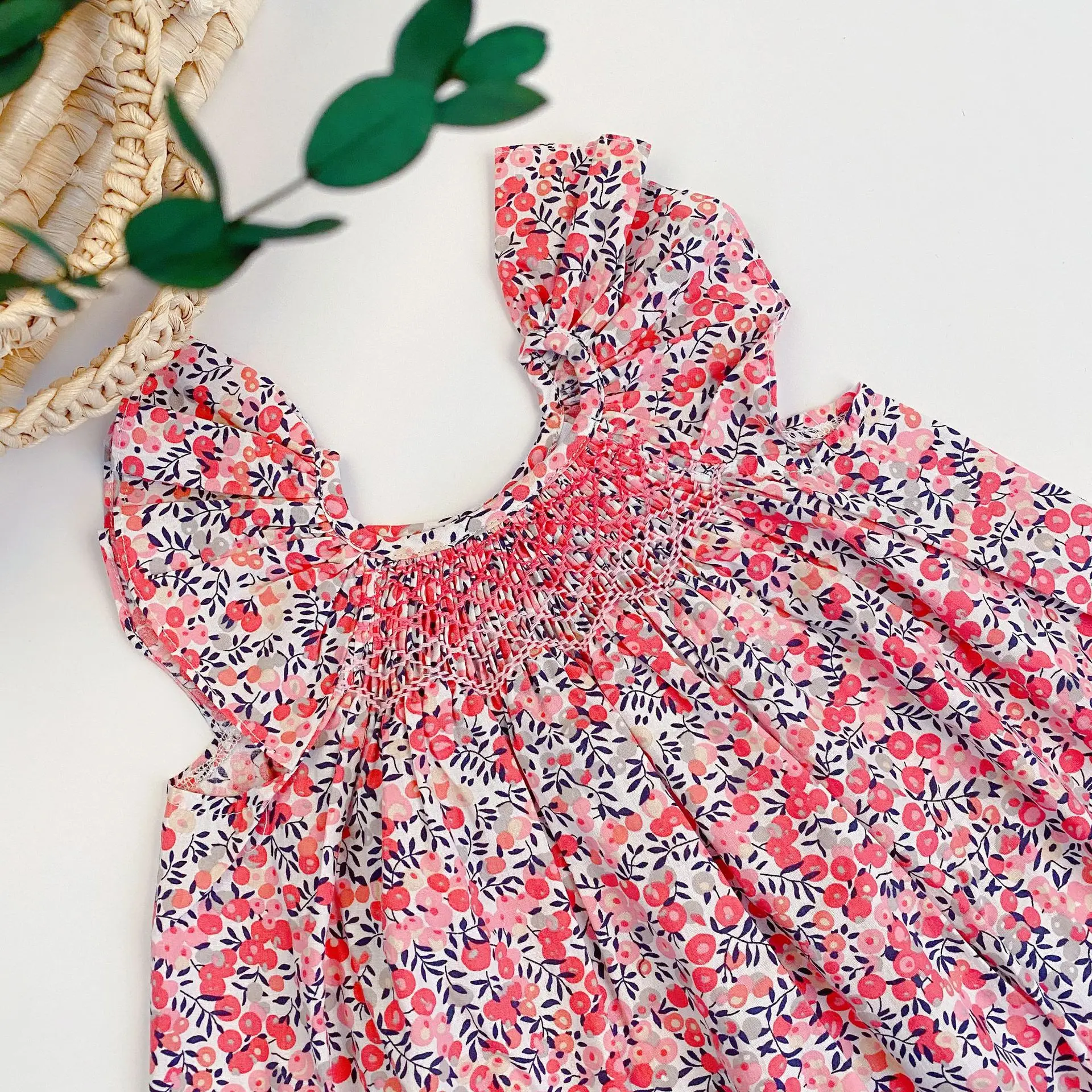 Vestido floral de algodón suave para niña de verano - imagen 2