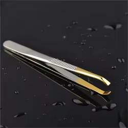Pinzas de cejas de acero inoxidable con punta inclinada