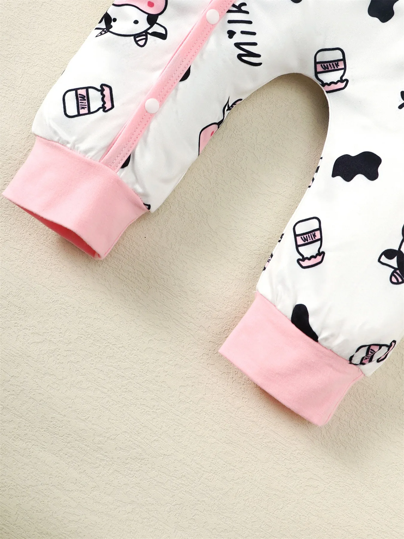 Pelele manga larga estampado vaca con diadema para recién nacido - imagen 2