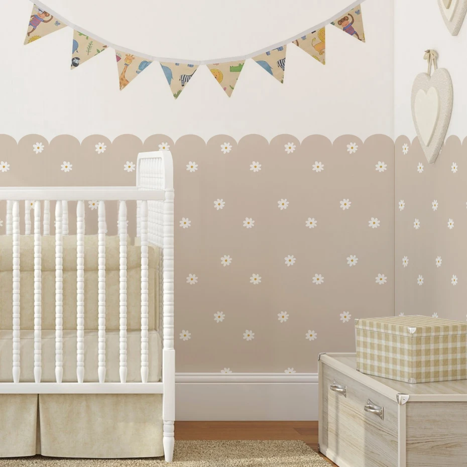 Papel pintado infantil autoadhesivo floral bohemio sin tapiz - imagen 5