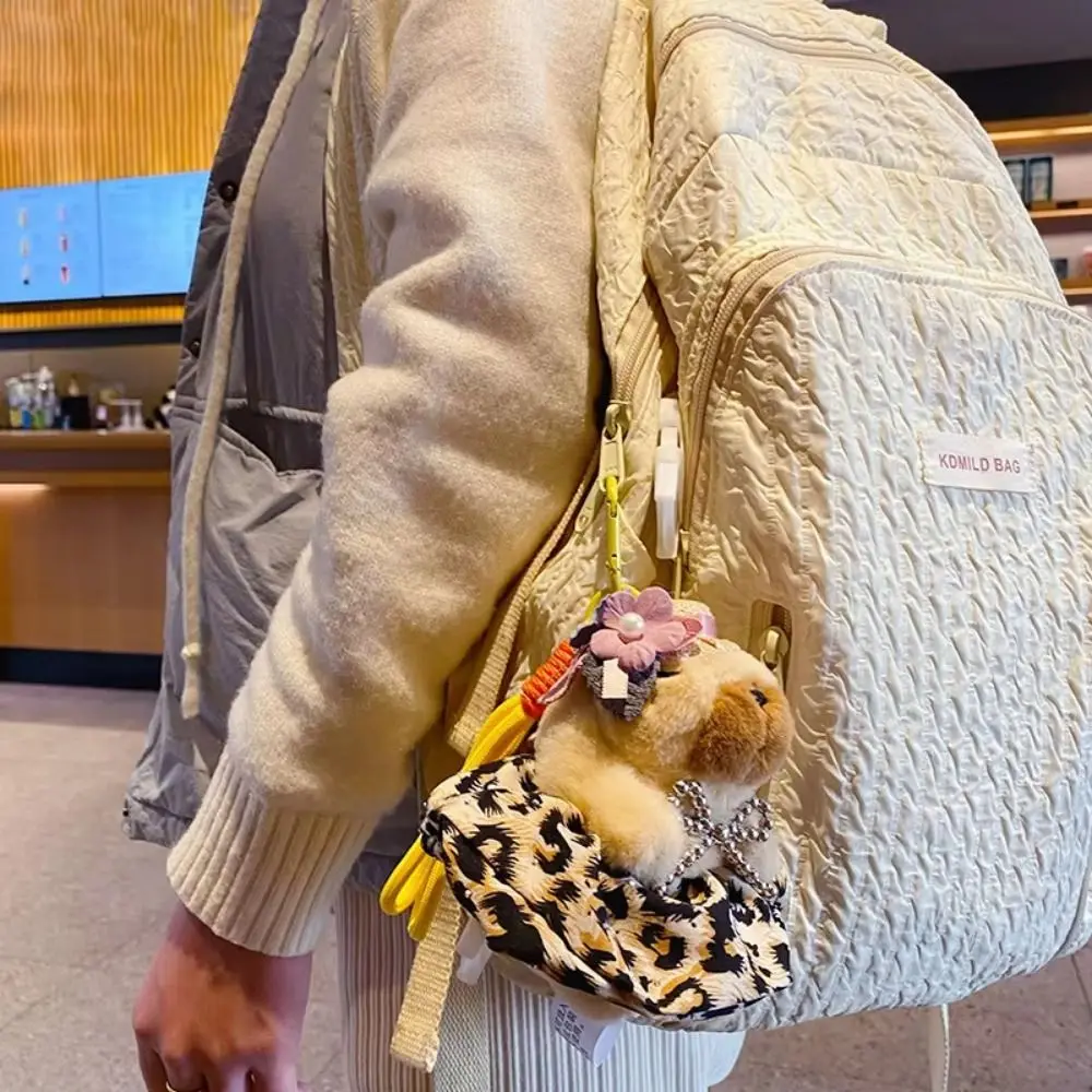 Peluche capibara de algodón con falda estampado leopardo - imagen 4