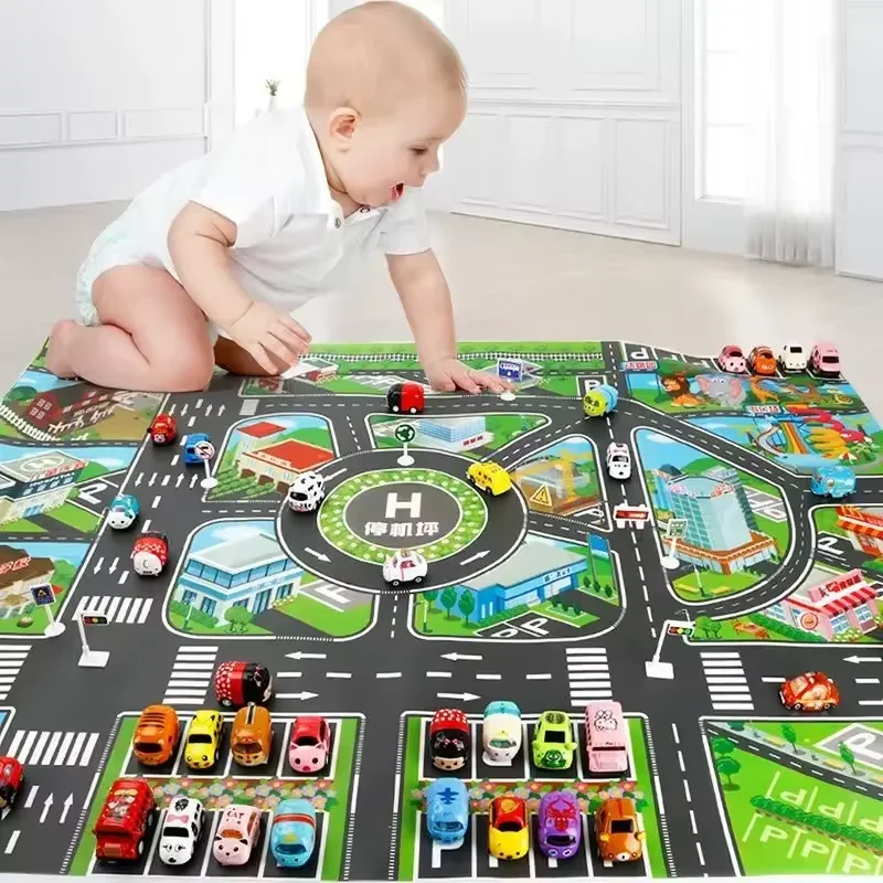 Alfombra de carretera infantil de tráfico para juegos de ciudad