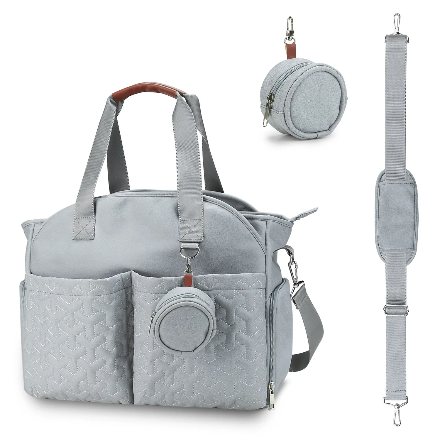 Bolsa de pañales grande con bolsillos para ropa seca y mojada, paseos - imagen 2
