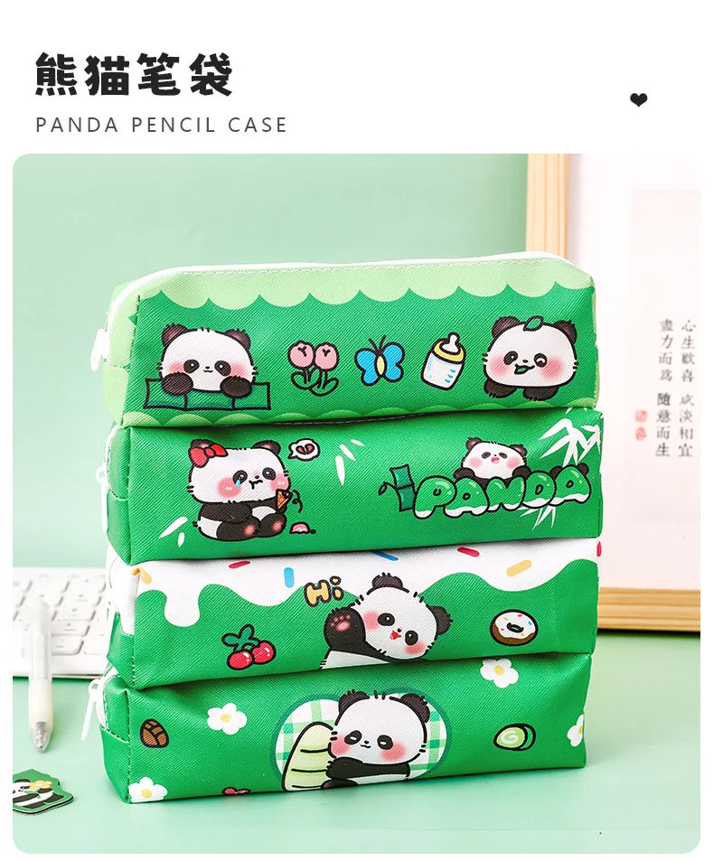 Estuche para lápices panda con cremallera