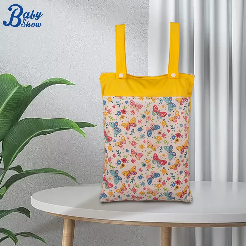 Bolsa impermeable para cochecito seca y húmeda con bolsillos