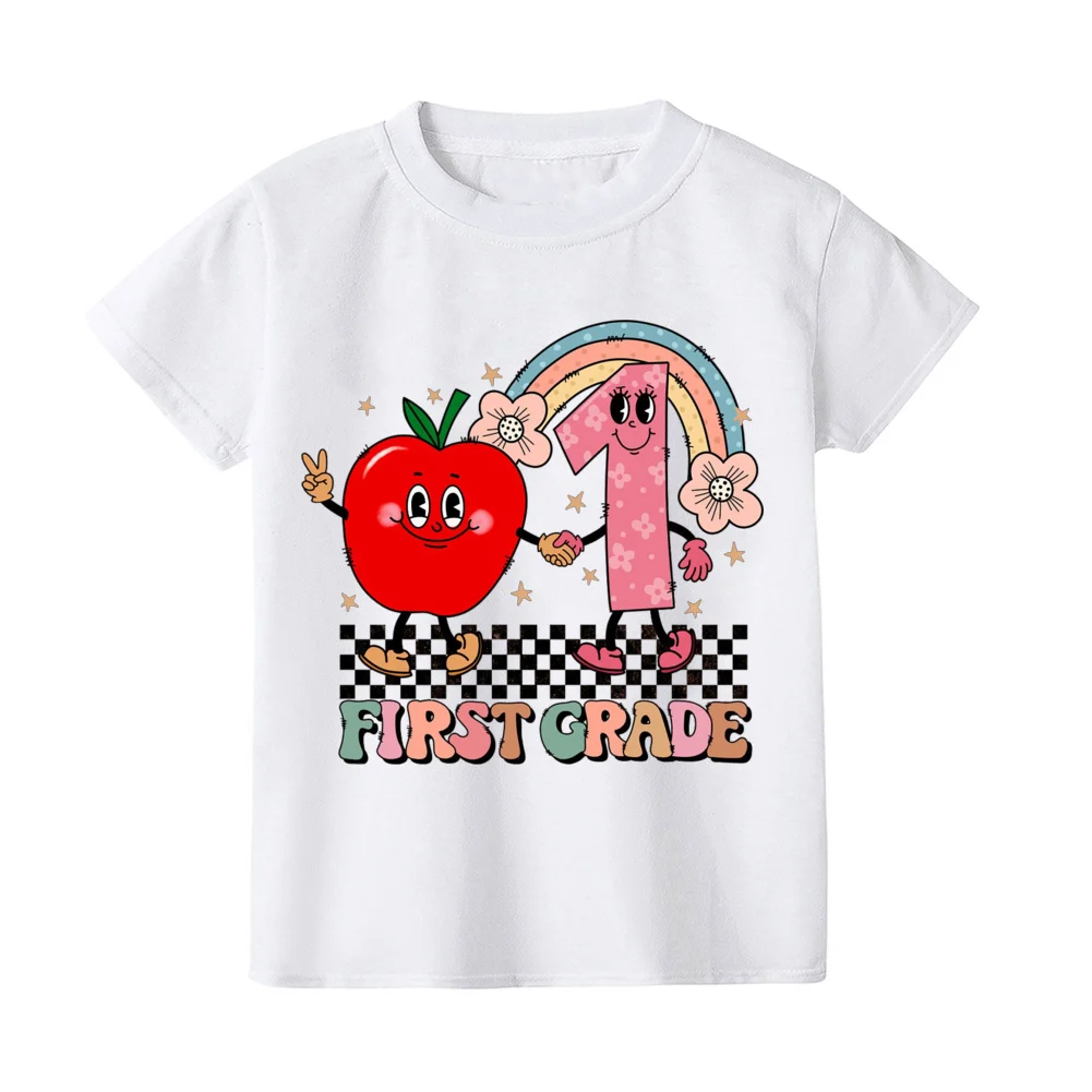Camiseta escolar Hello First Grade para niños y niñas – Regreso al cole