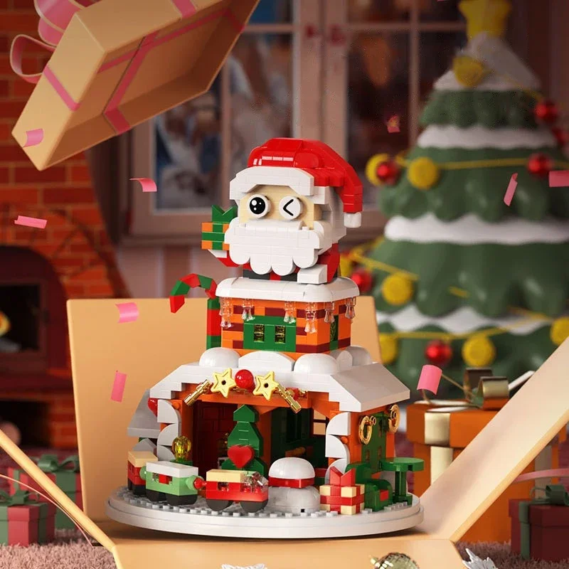 Bloques de construcción de invierno con mini figuras, luces - imagen 2