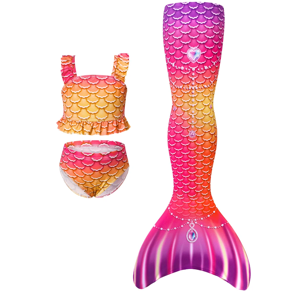 Traje de baño sirena para niñas tipo bikini princesa con estrellas - imagen 4