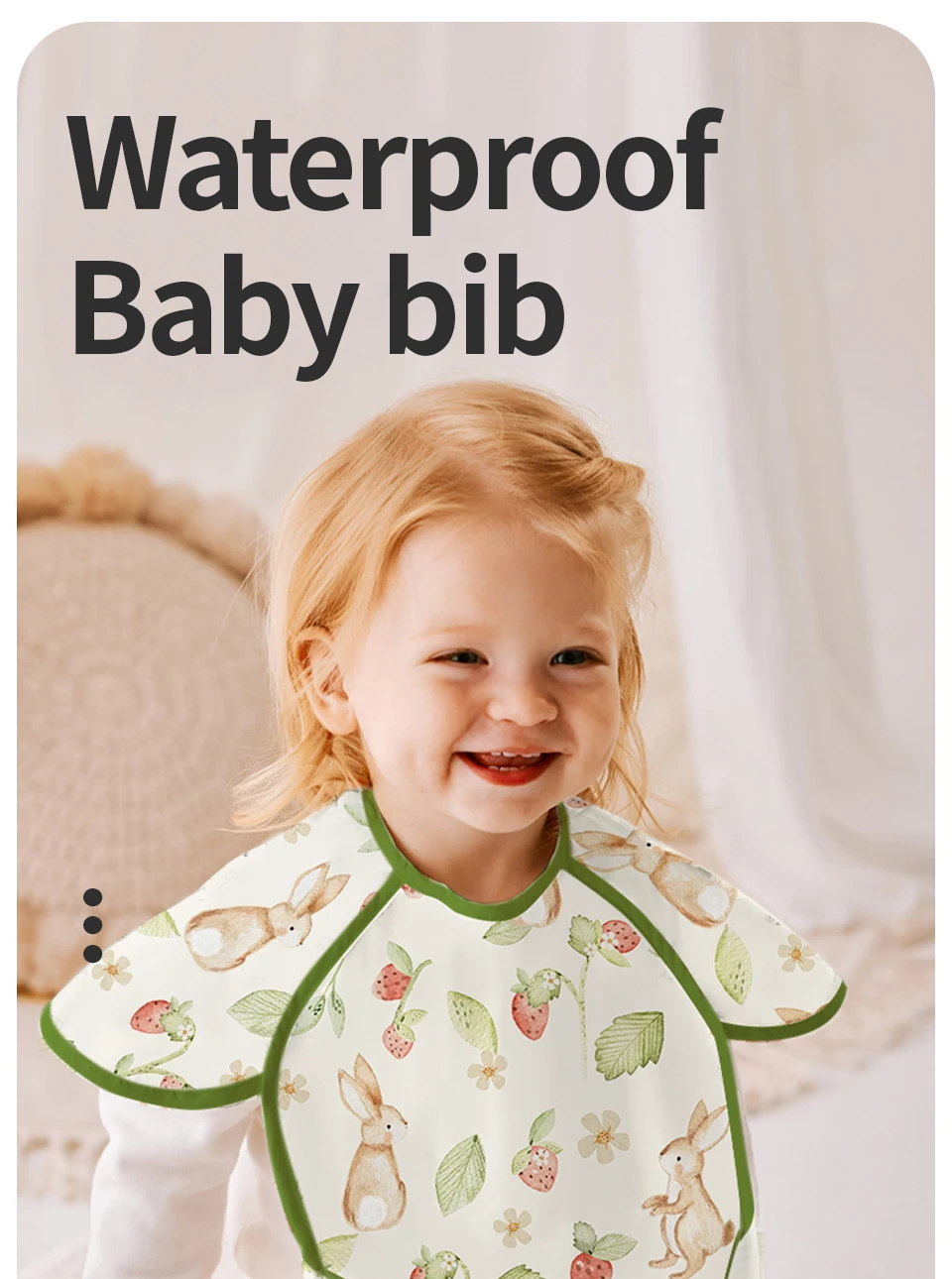 Babero Kangobaby vista frontal con diseño estampado