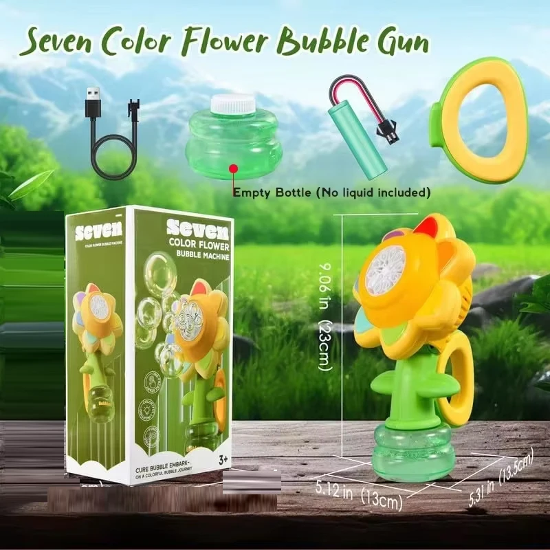 Máquina de burbujas automática con luz para jardín infantil Girasol - imagen 5