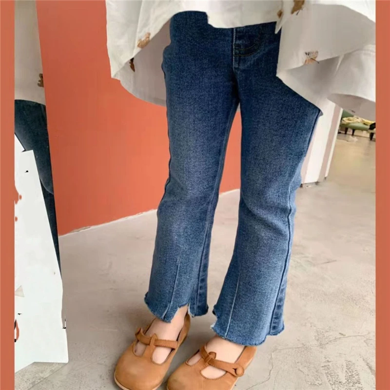 Vaqueros acampanados elásticos para niña – Ideales para primavera y otoño - imagen 2