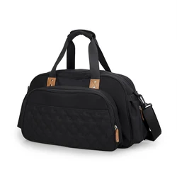 Bolsa de pañales gris convertible en cuna con organizador para viaje