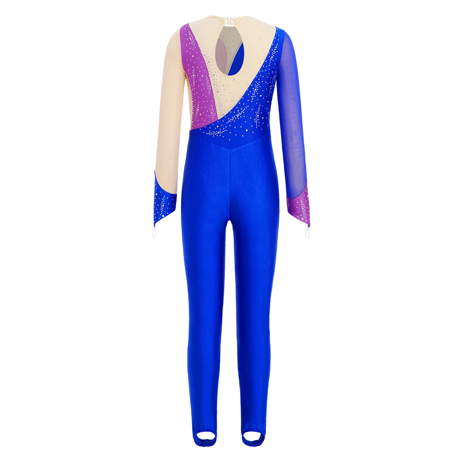 Maillot de gimnasia artística para niñas con pedrería y mangas largas - imagen 3