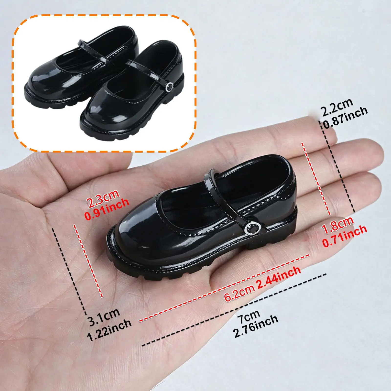 Zapatos de muñecas BJD planos con acabado clásico para disfraz - imagen 5