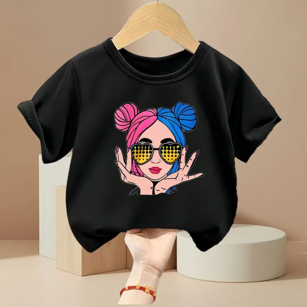 Camiseta de verano manga corta para niña con estampado - imagen 2