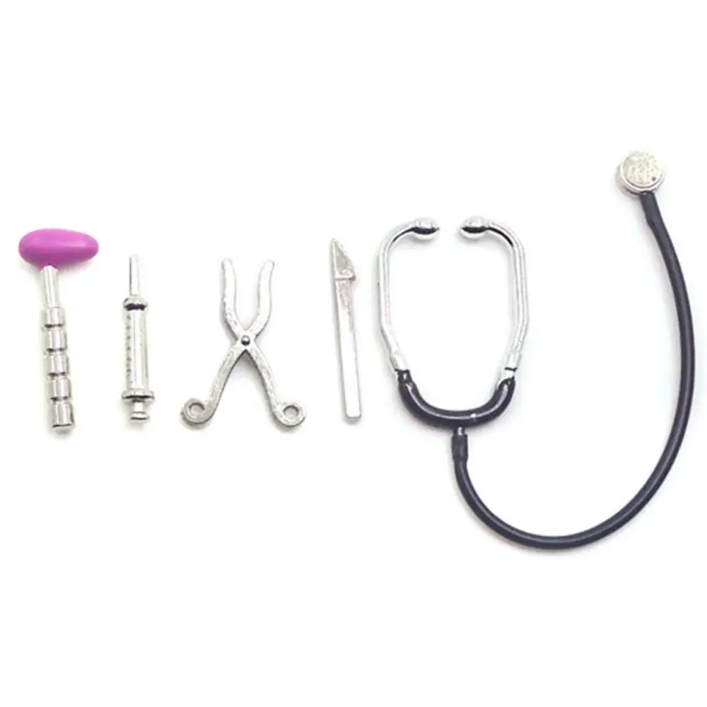 Estetoscopio miniatura juguete médico para casa de muñecas