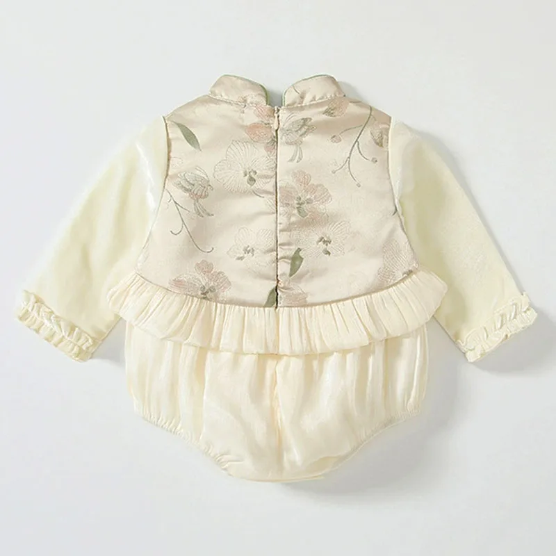 Pelele manga larga primavera para niña estilo chino con mariposa - imagen 2