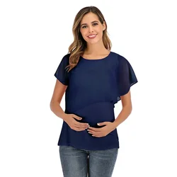 Camiseta de lactancia de verano envolvente sin mangas doble capa