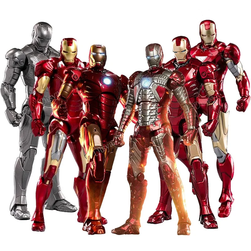 ZD Toys Figura de Acción Iron Man con Luz LED - Juguete Marvel para Niños