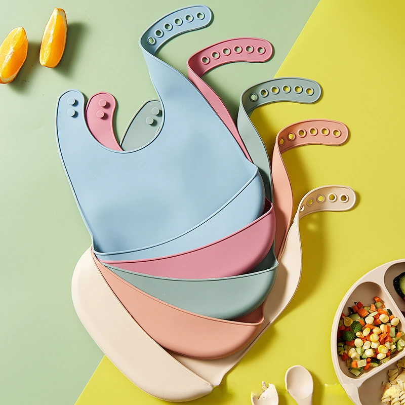 Baberos de silicona impermeables limpieza rápida para bebés - imagen 3