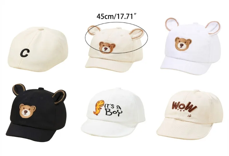 Gorra de béisbol con orejas de oso para bebé