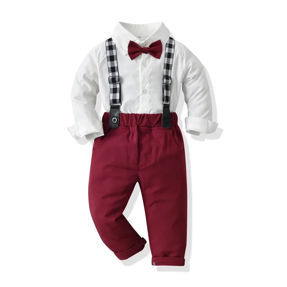 Traje elegante niño otoño camisa blanca pajarita - imagen 4