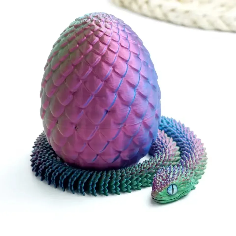 Juguete serpiente luminosa articulada impresa en 3D con gradiente - imagen 2