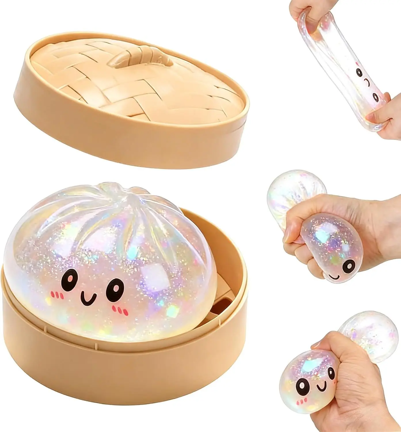 Juguete sensorial Dumpling blandito con purpurina antiestrés