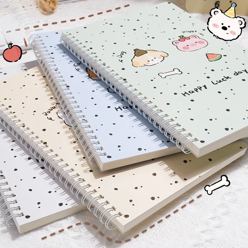 Cuaderno A5 de bobina con cubierta dura dibujos animados kawaii - imagen 5