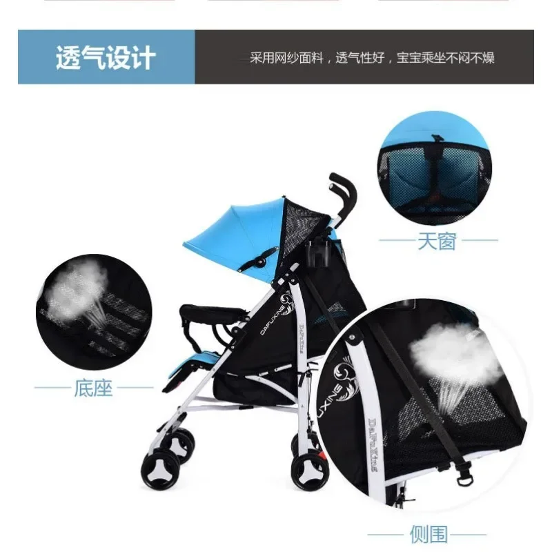 Coche de bebé reversible plegable tipo paraguas con amortiguador - imagen 4
