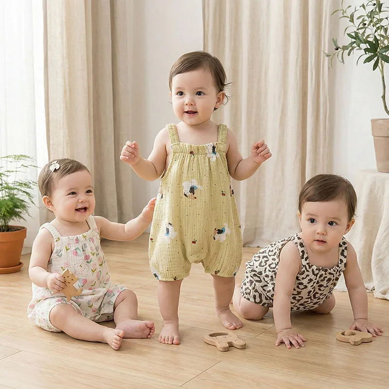 Pelele sin tirantes verano para bebé con estampado de perritos - imagen 2