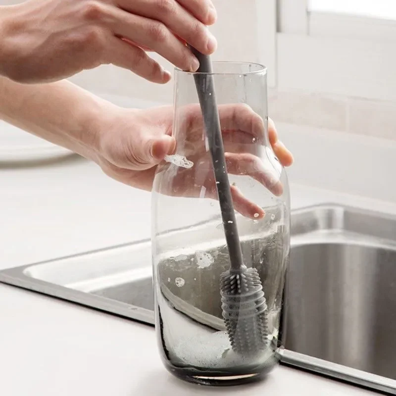 Cepillo de silicona para biberones de mango largo - imagen 4