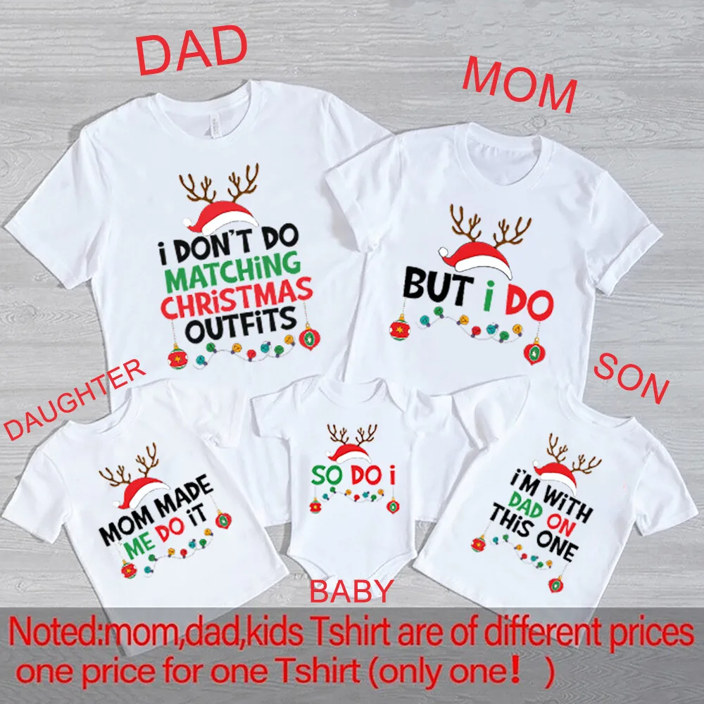 Conjunto navideño familiar: ropa divertida para mamá, papá y bebé - imagen 2